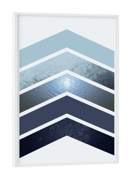 Poster mit weißem Rahmen "Nordic Chevrons" artboxONE - Natur,Abstrakt,Geometrie