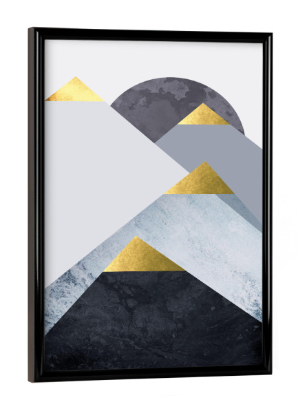Poster mit schwarzem Rahmen "Nordic Blue Mountains" artboxONE - Natur,Abstrakt