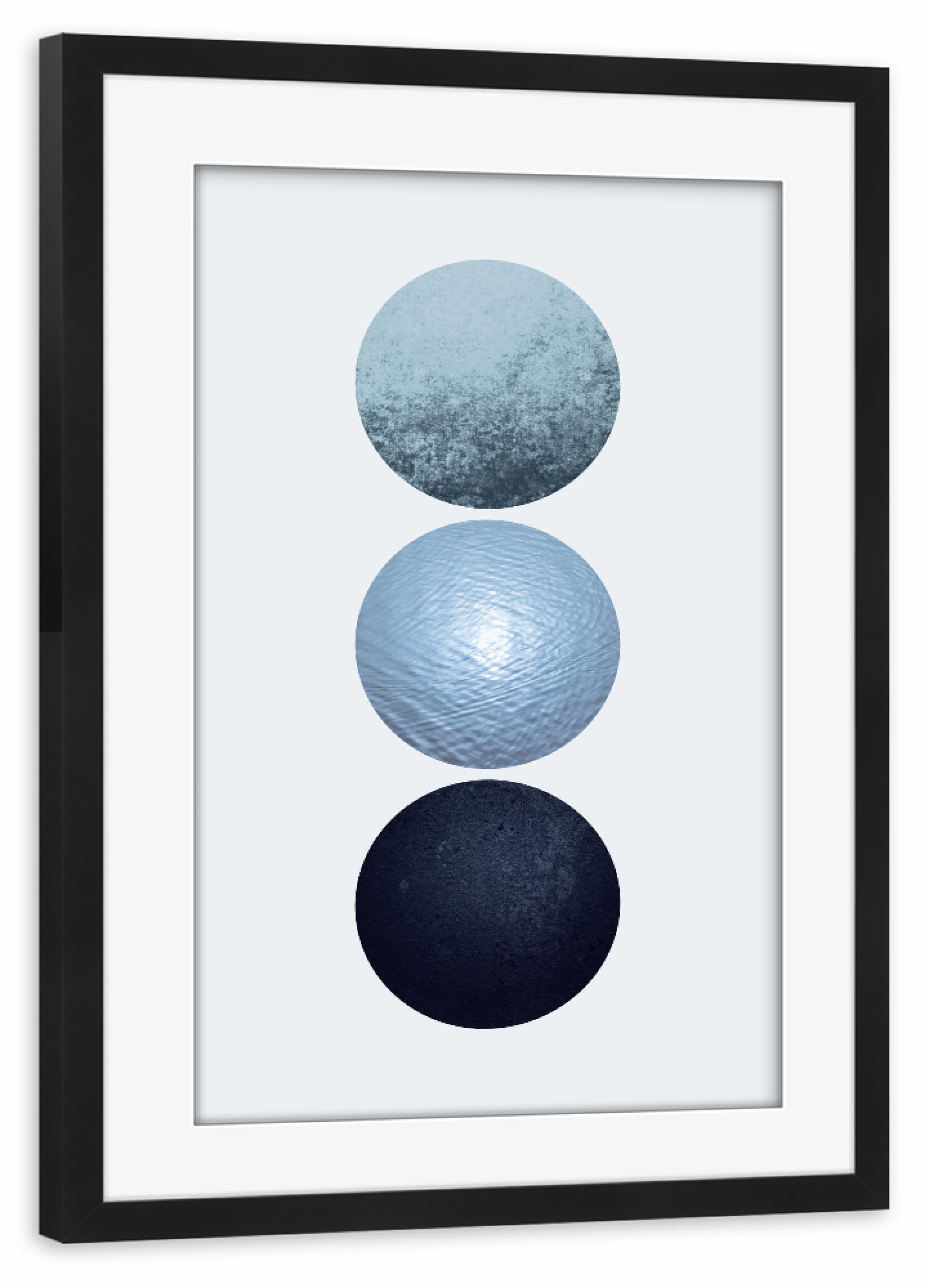 Poster mit Rahmen schwarz "Nordic Blue 2" artboxONE - Abstrakt,Geometrie