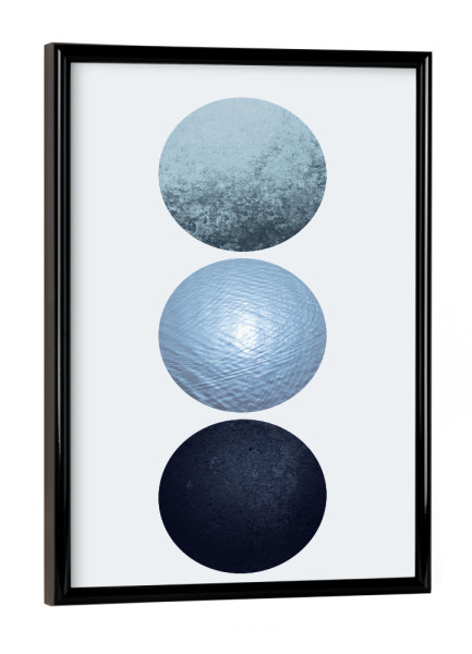 Poster mit schwarzem Rahmen "Nordic Blue 2" artboxONE - Abstrakt,Geometrie