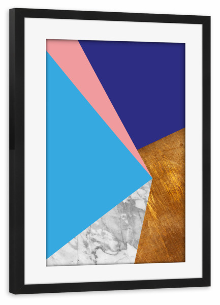 Poster mit Rahmen schwarz "Pattern 01" artboxONE - Abstrakt,Geometrie,Marmor