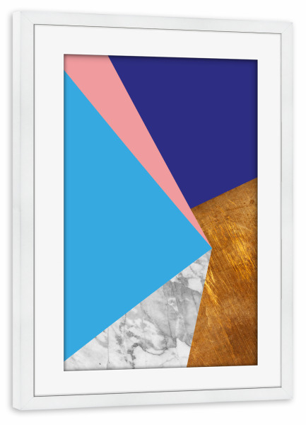 Poster mit Rahmen weiß "Pattern 01" artboxONE - Abstrakt,Geometrie,Marmor