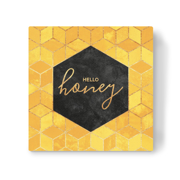 Leinwandbild "Hello Honey" artboxONE - Typografie,Geometrie