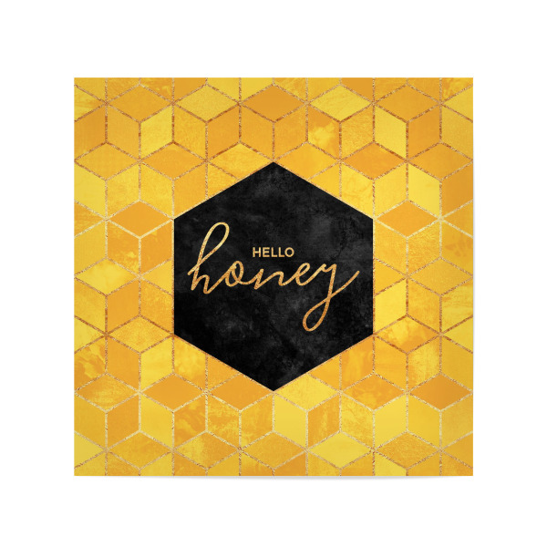 Poster 20x20 cm "Hello Honey" artboxONE - Typografie,Geometrie