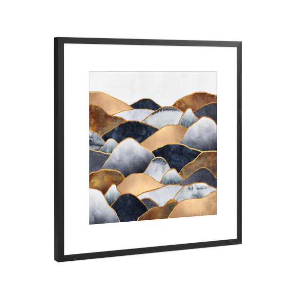 Poster mit Rahmen Schwarz (Metallic) "Hills 2" artboxONE - Natur,Abstrakt