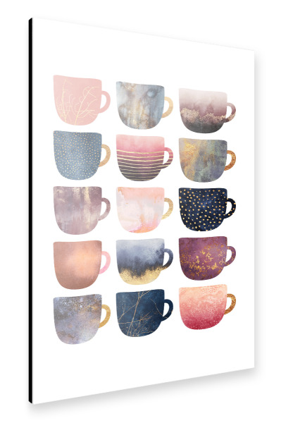 Alu-Dibond "Pretty Coffee Cups 2" 30x20 cm artboxONE
