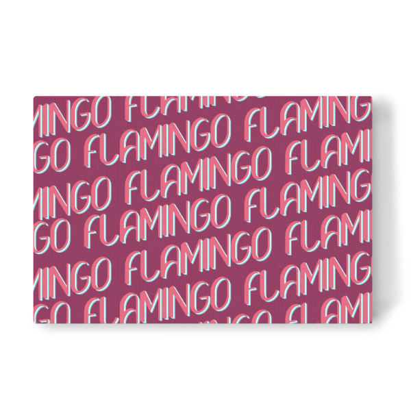 Leinwandbild "Flamingo Flamingo Flamingo" artboxONE - Typografie,Tiere - Flamingo,Word art,Typografie,Pink,Vogel,Oase,Flamenco