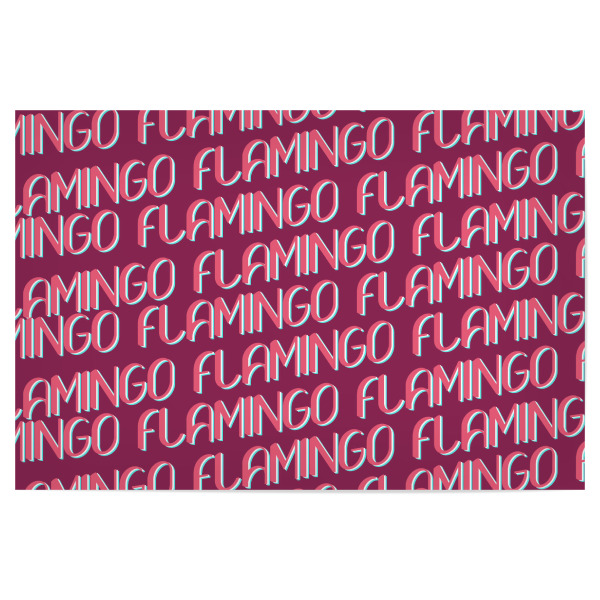 Poster 30x20 cm "Flamingo Flamingo Flamingo" artboxONE - Typografie,Tiere - Flamingo,Word art,Typografie,Pink,Vogel,Oase,Flamenco