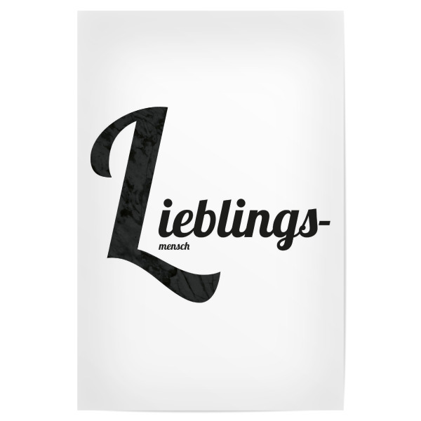 Poster "Lieblingsmensch 2" artboxONE - Typografie,Für Kinder,Menschen,Schwarzweiß,Liebe,Für Mama,Für Papa