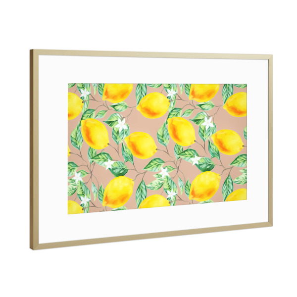 Poster mit Rahmen Gold "Lemon Fresh" artboxONE - Natur,Essen & Trinken / Obst & Gemüse,Festivals