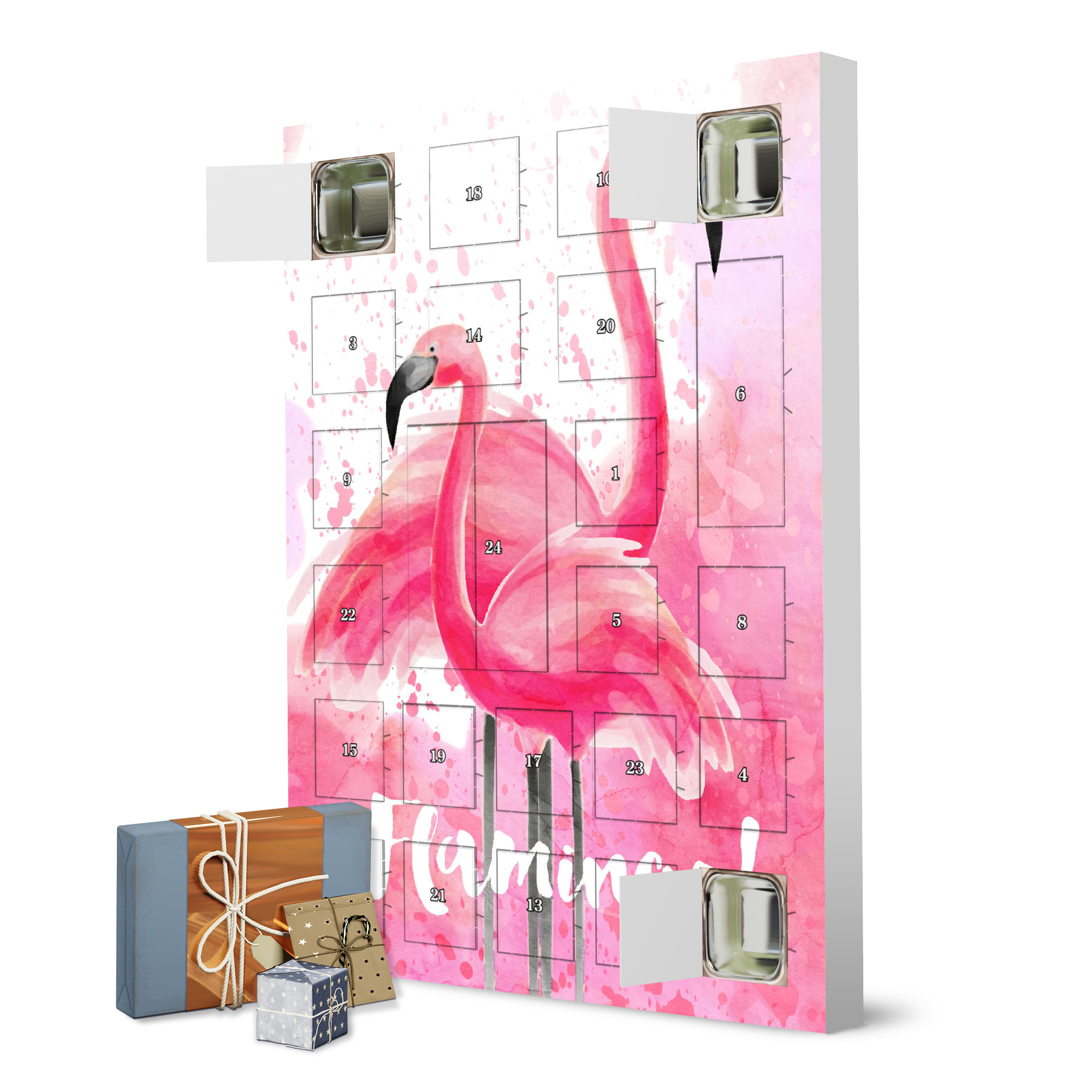 Adventskalender zum Selbstbefüllen Flamingos artboxONE Adventskalender Natur