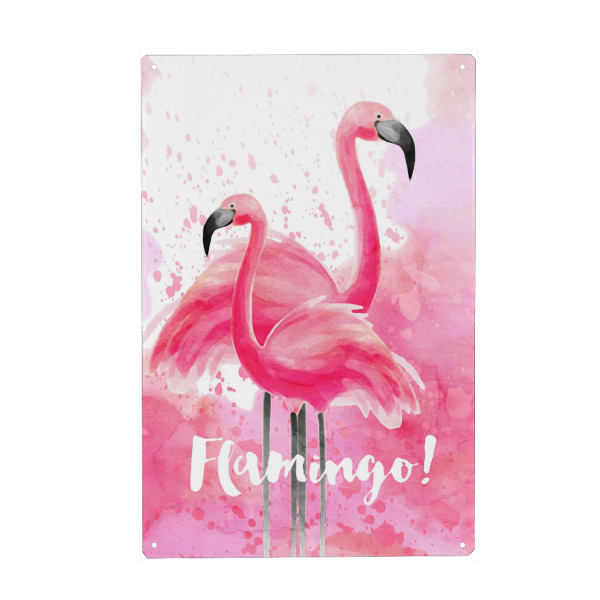 Metall Poster "Flamingos" artboxONE - Natur,Tiere,Festivals
