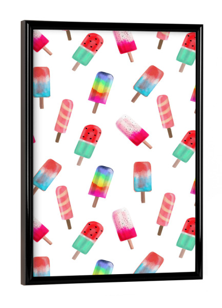 Poster mit schwarzem Rahmen "Watercolored Popsicles" artboxONE - Essen & Trinken,Festivals