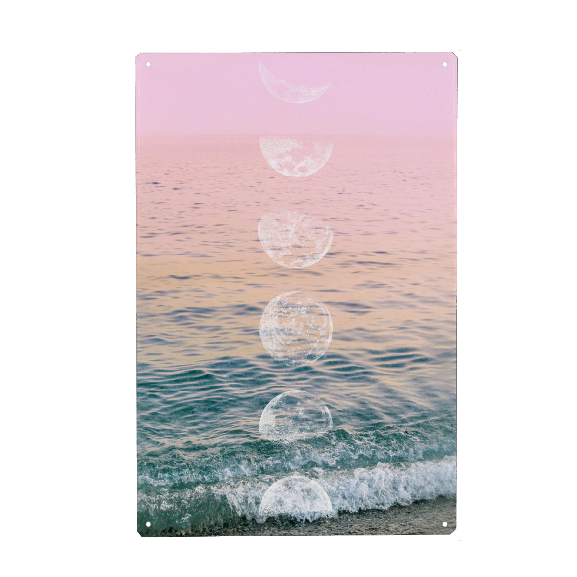 Metall Poster "Moontime Beach" artboxONE - Natur,Festivals