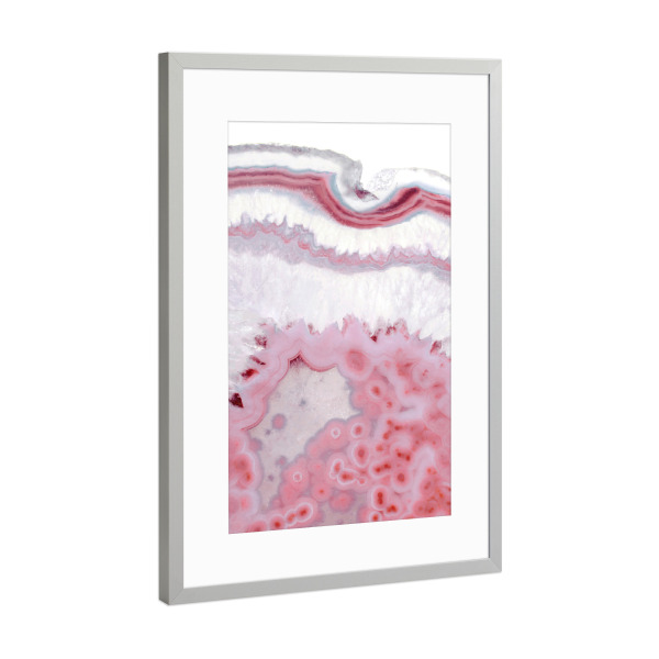 Poster mit Rahmen Silber "Blush Agate" artboxONE - Abstrakt,Architektur,Marmor