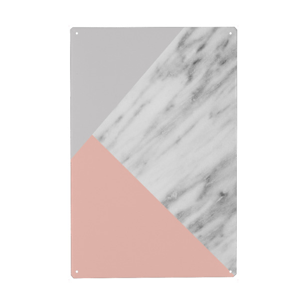 Metall Poster "Marble and Pink Collage" artboxONE - Abstrakt,Geometrie,Marmor