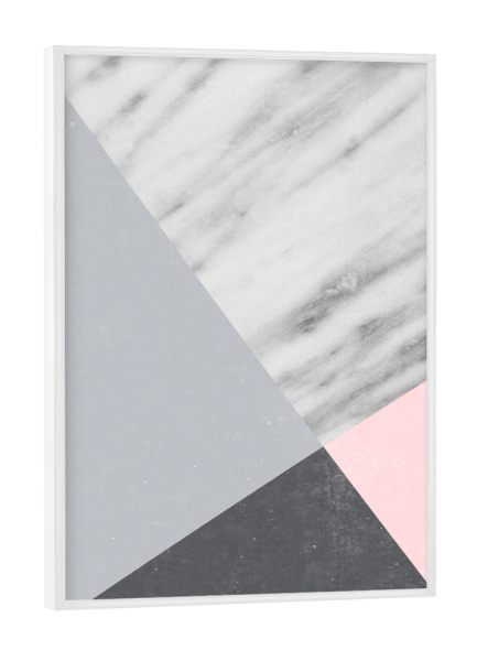 Poster mit weißem Rahmen "Neutral Collage with Marble" artboxONE - Abstrakt,Geometrie,Marmor
