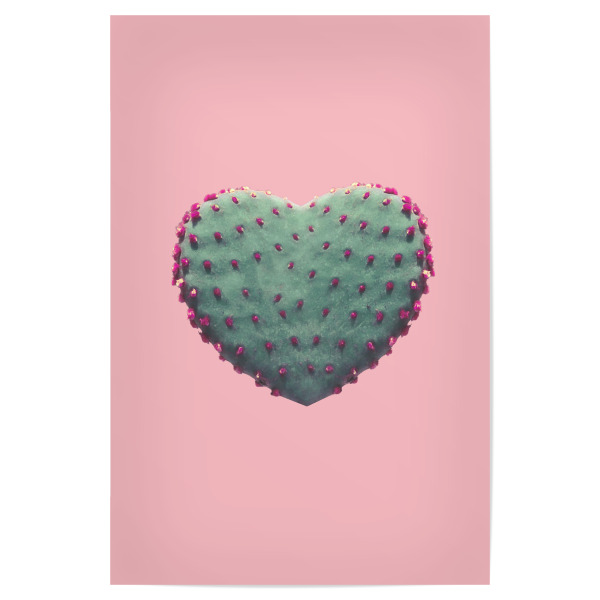 Poster 30x20 cm "Cactus Love" artboxONE - Natur,Floral,Liebe,Festivals - Love,Liebe,Cactus,Desert,Greenery,Heart,Pink,Blush,Sweet,Pale,Girl