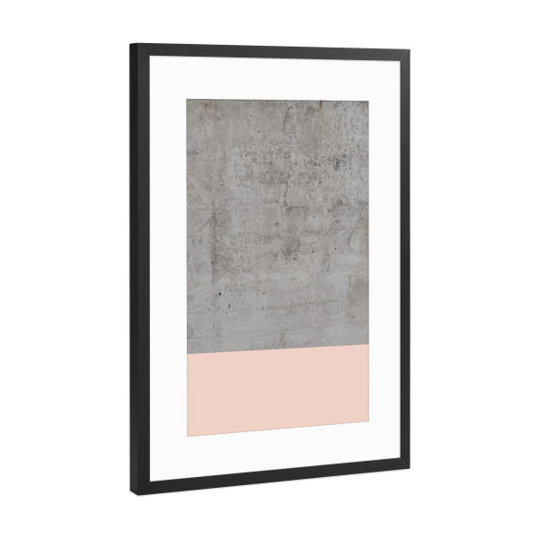 Poster mit Rahmen Schwarz (Metallic) "Sweet Pink on Concrete" artboxONE - Abstrakt,Fashion