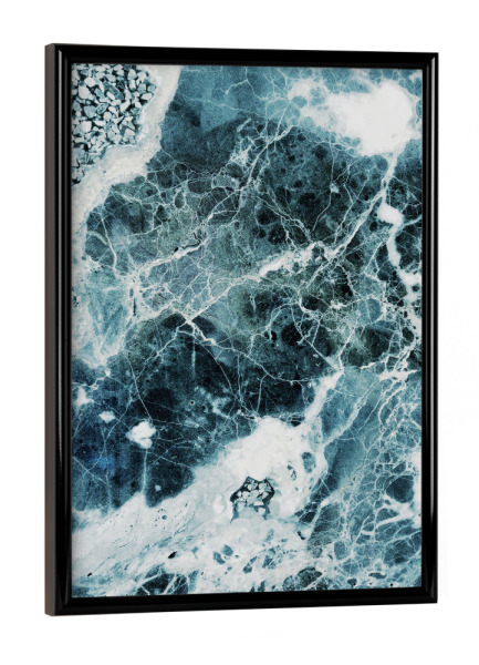 Poster mit schwarzem Rahmen "Blue Sea Marble" artboxONE - Natur,Abstrakt,Marmor - Blau,Meer,Marmor