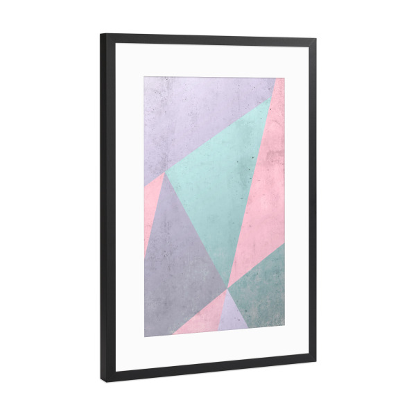 Poster mit Rahmen Schwarz (Metallic) "Floral Geometry" artboxONE - Abstrakt,Architektur,Geometrie