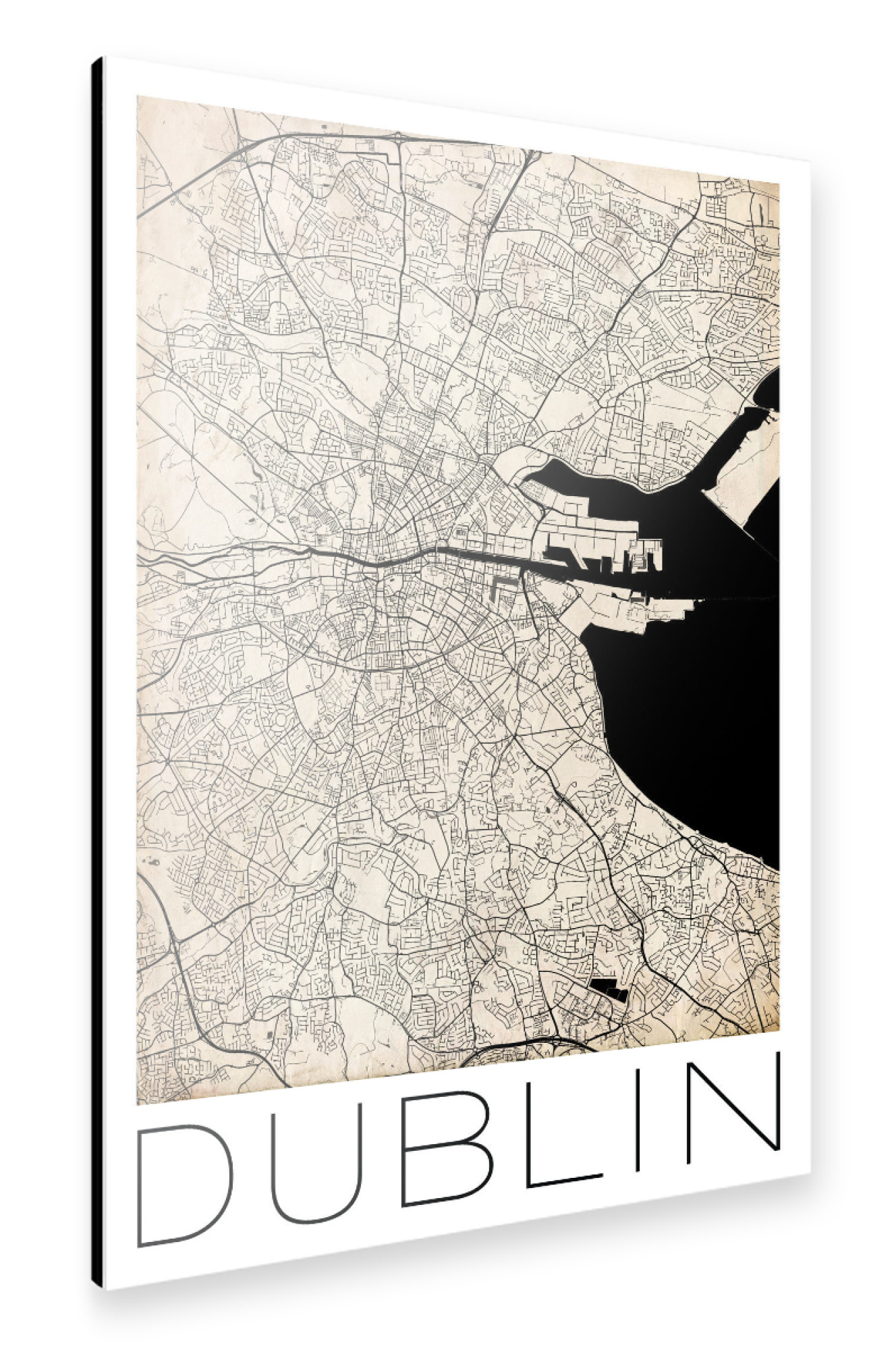 Alu-Dibond "Retro Map Dublin Ireland" 75x50 cm artboxONE