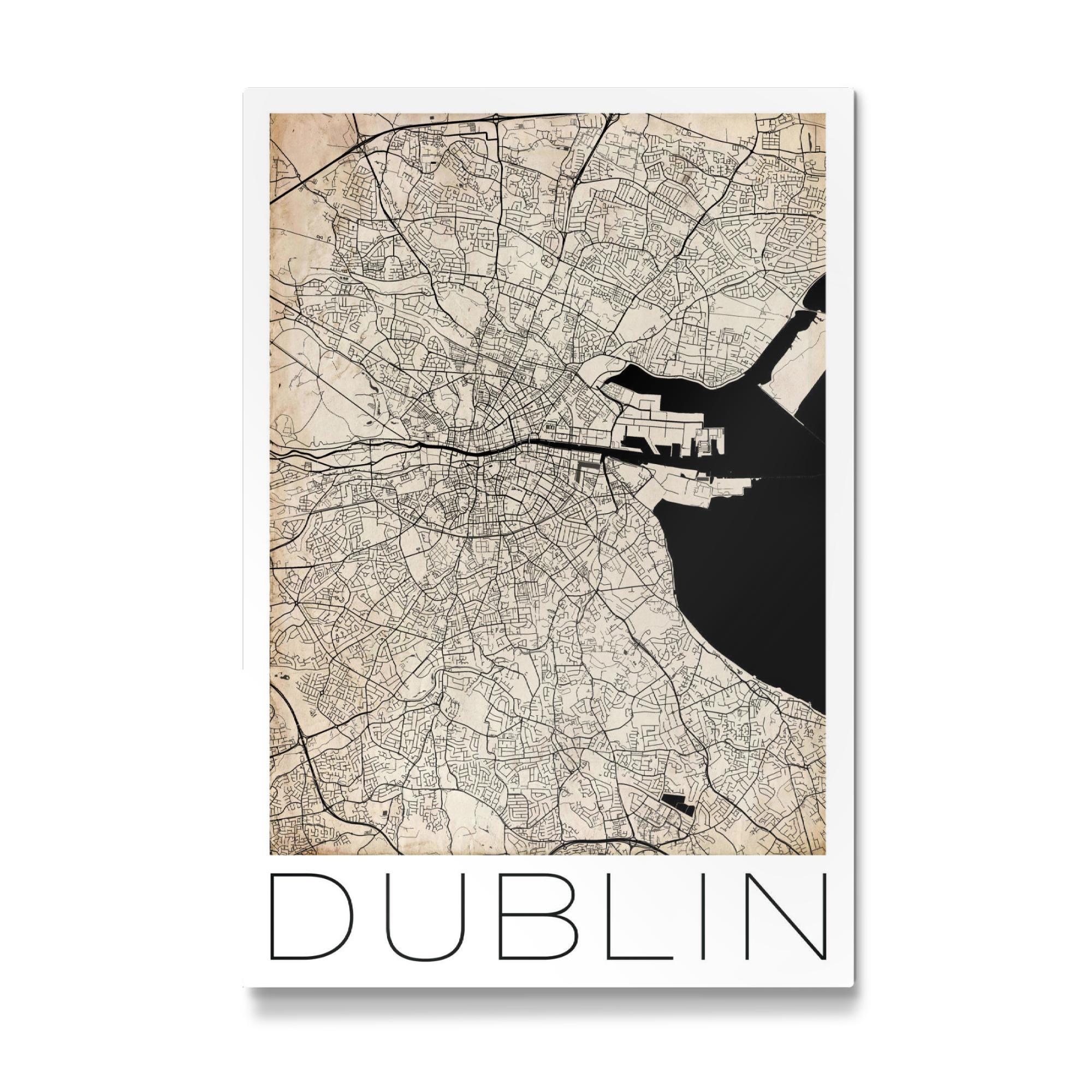 Galerie-Print "Retro Map Dublin Ireland" 75x50 cm artboxONE