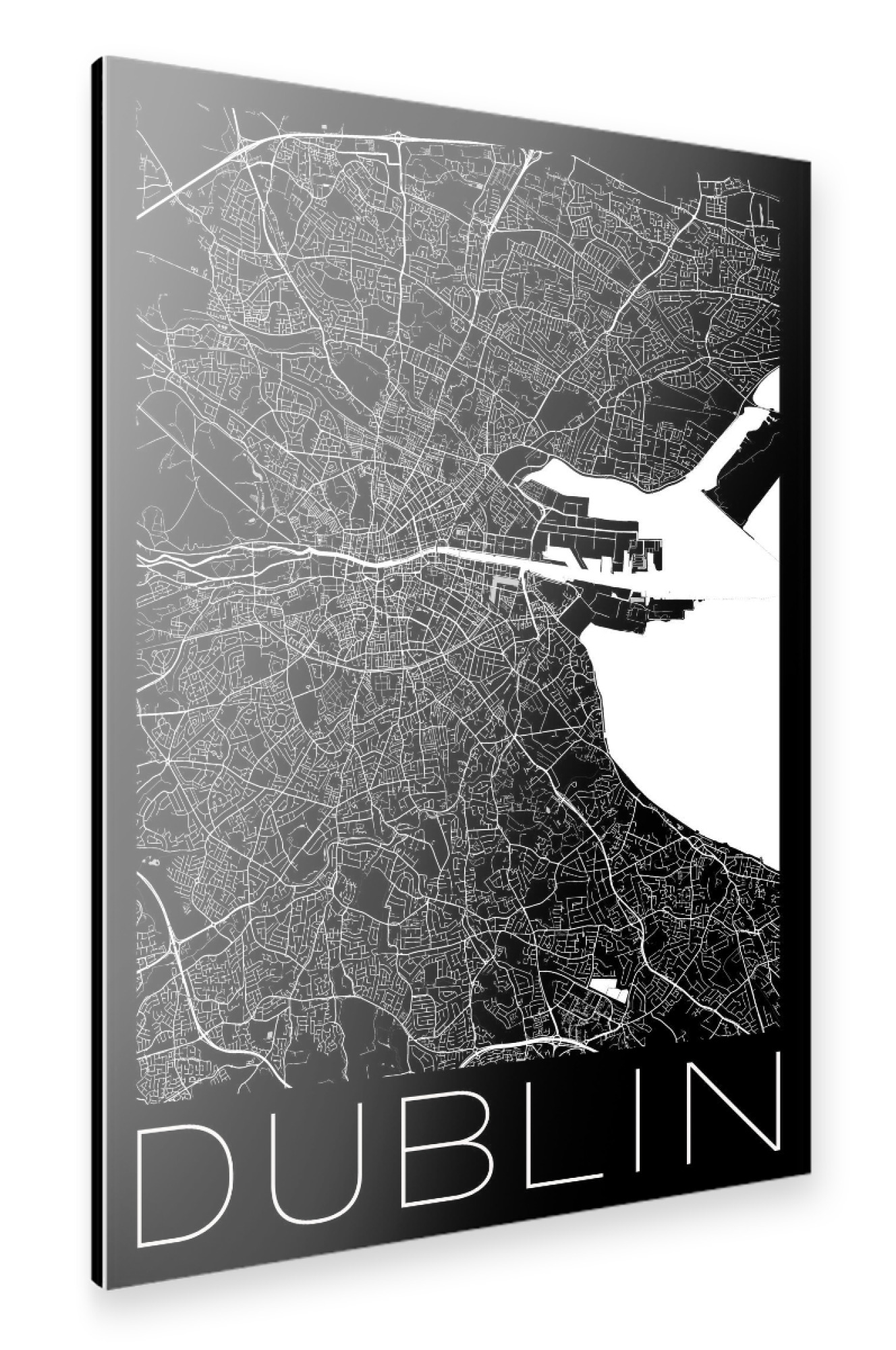 Alu-Dibond "Retro Map of Dublin Ireland" 30x20 cm artboxONE