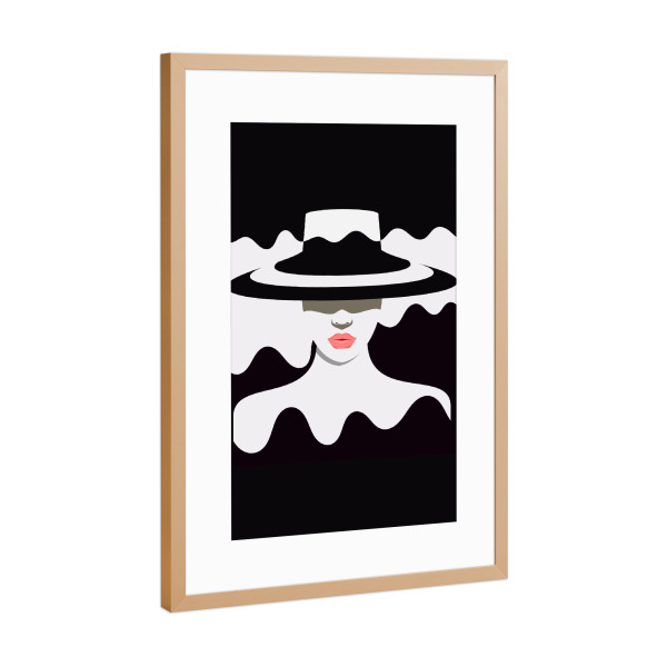 Poster mit Rahmen Kupfer "Woman in Hat" artboxONE - Reise,Fashion