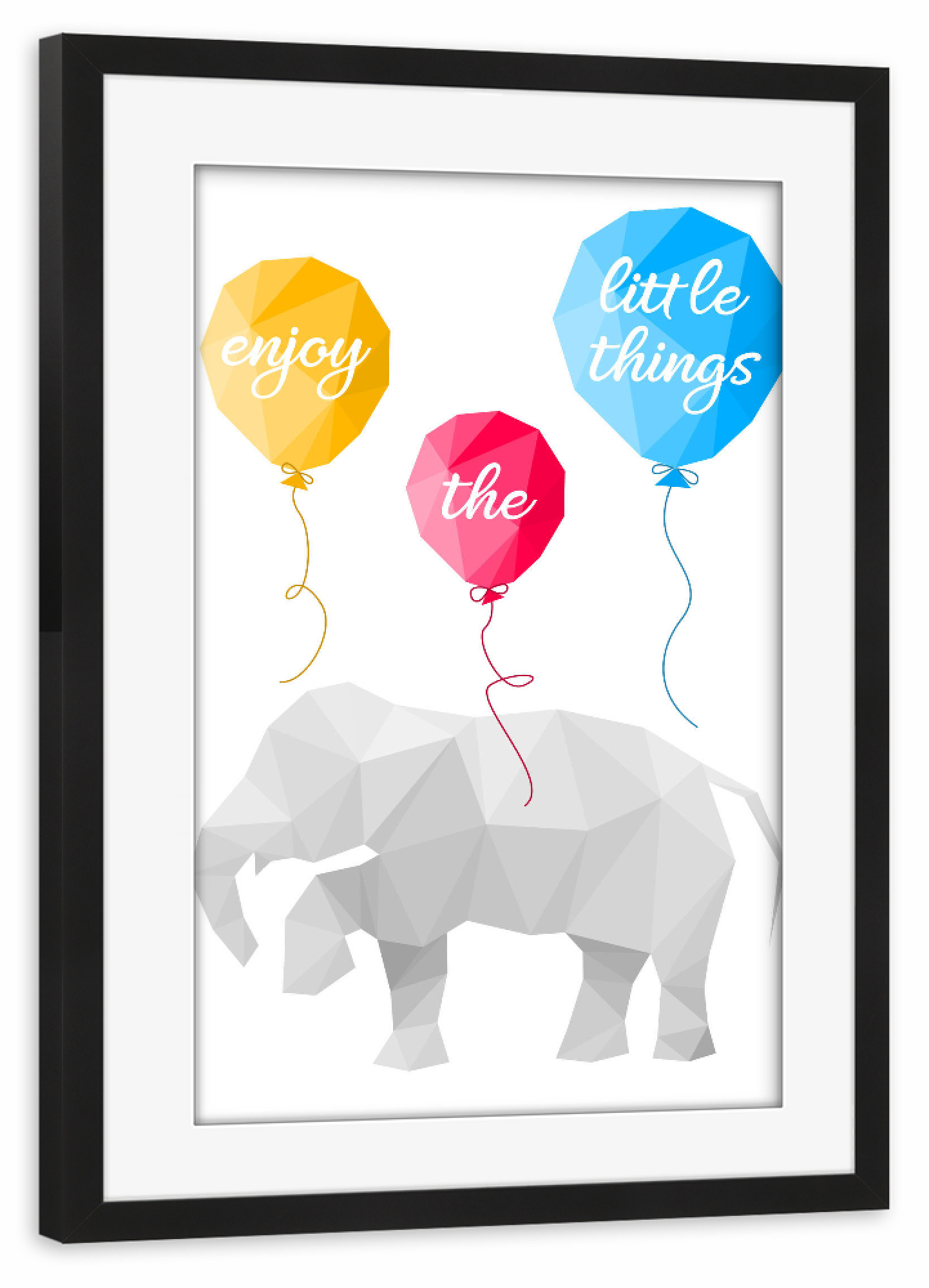 Poster mit Rahmen schwarz "Enjoy the little things" artboxONE - Natur,Für Kinder,Tiere,Abstrakt,Geometrie