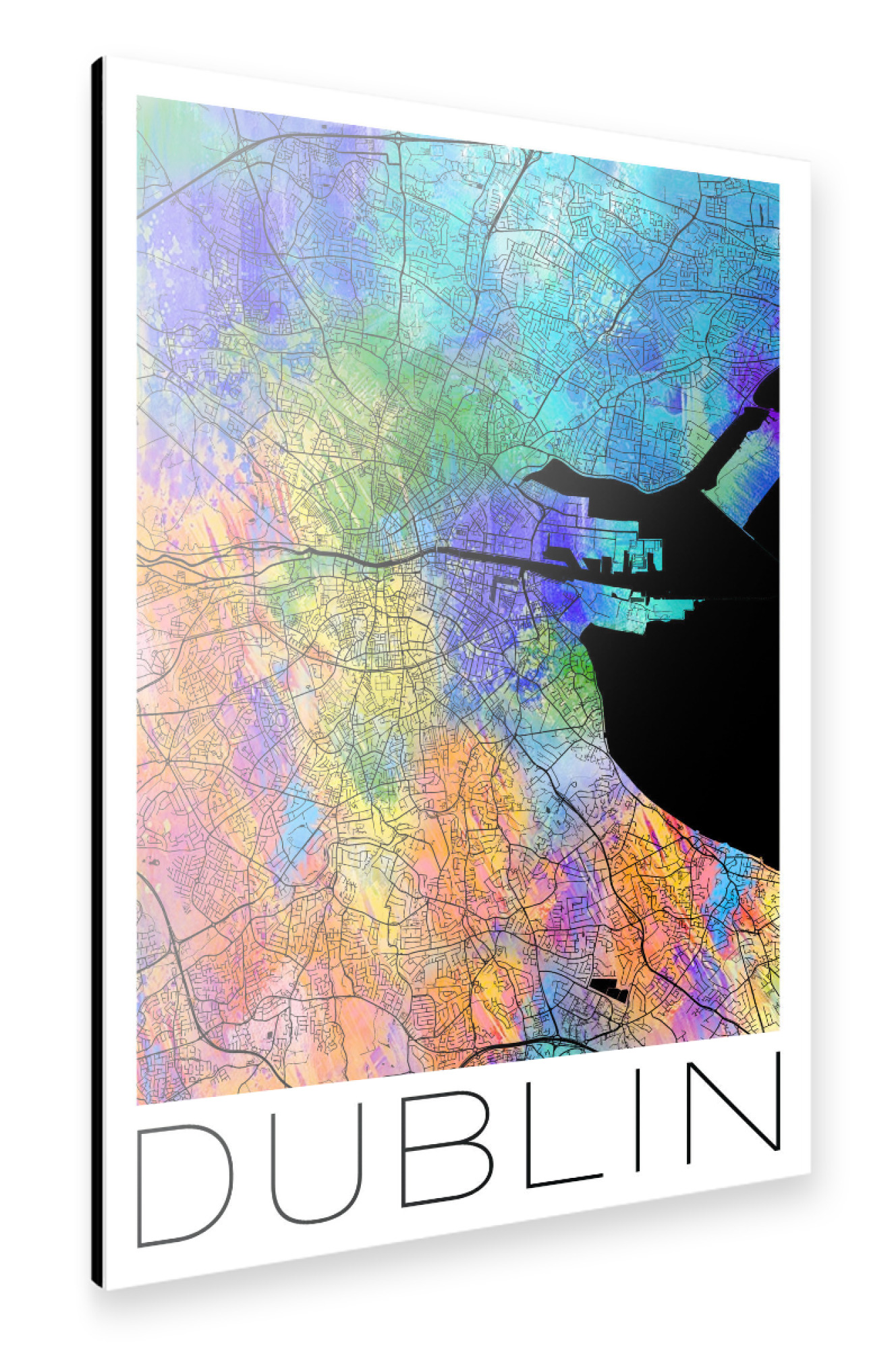 Alu-Dibond "Retro Map of Dublin Ireland 2" 75x50 cm artboxONE