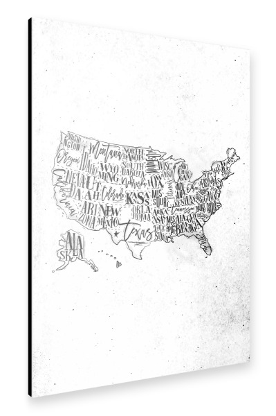 Alu-Dibond "Map USA vintage" 30x20 cm artboxONE
