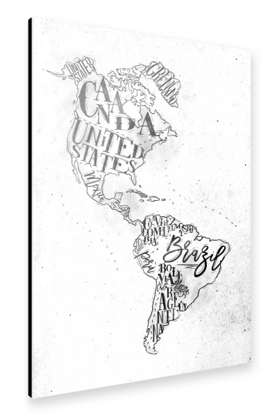 Alu-Dibond "Map America vintage" 30x20 cm artboxONE