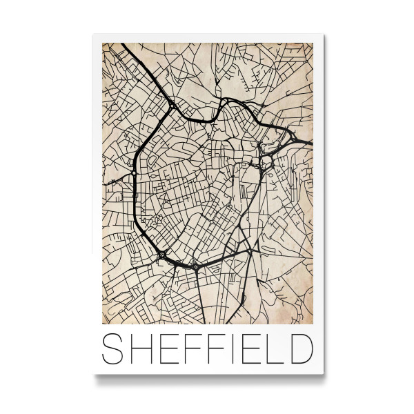Galerie-Print "Retro Map of Sheffield England 3" 30x20 cm artboxONE