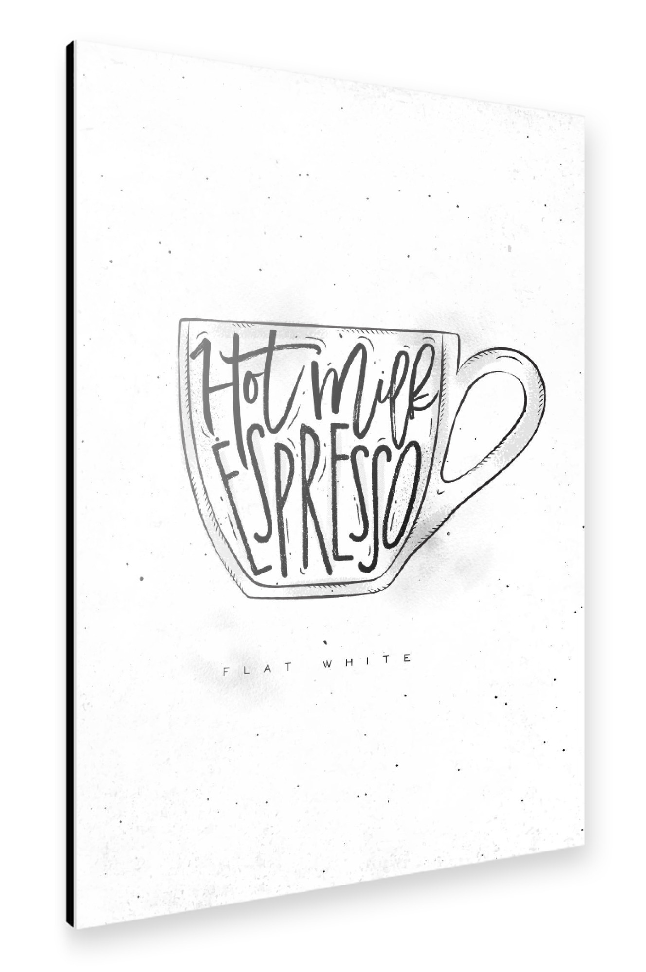 Alu-Dibond "Flat White cup lettering" 75x50 cm artboxONE