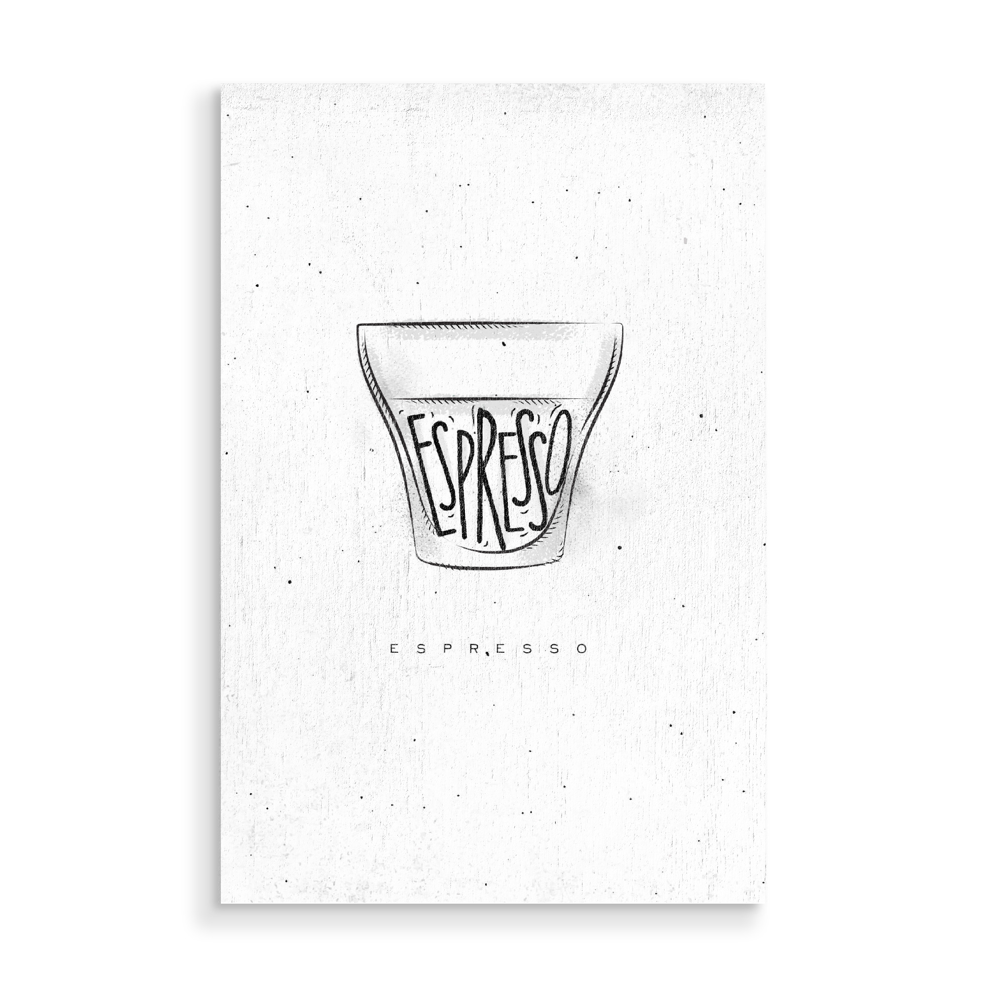 Holzbild "Espresso Cup lettering" artboxONE - Schwarzweiß,Essen & Trinken / Alkohol