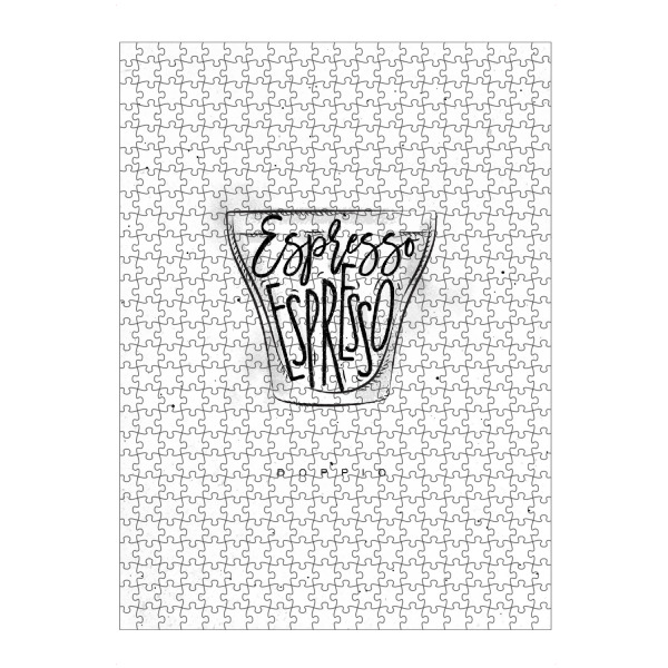 Puzzle Ravensburger "Doppio Cup lettering" artboxONE - Essen & Trinken,Schwarzweiß