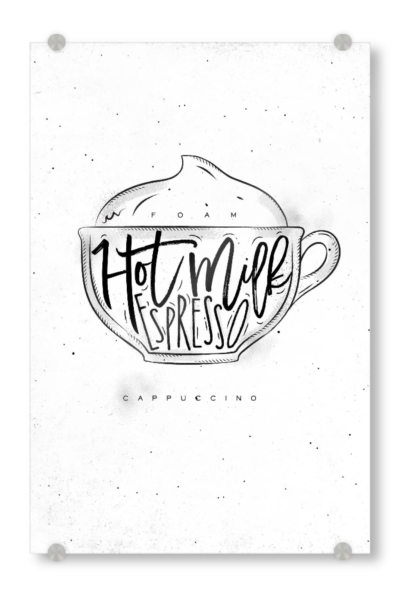 Acrylglasbild "Cappuccino Cup" artboxONE - Essen & Trinken,Schwarzweiß