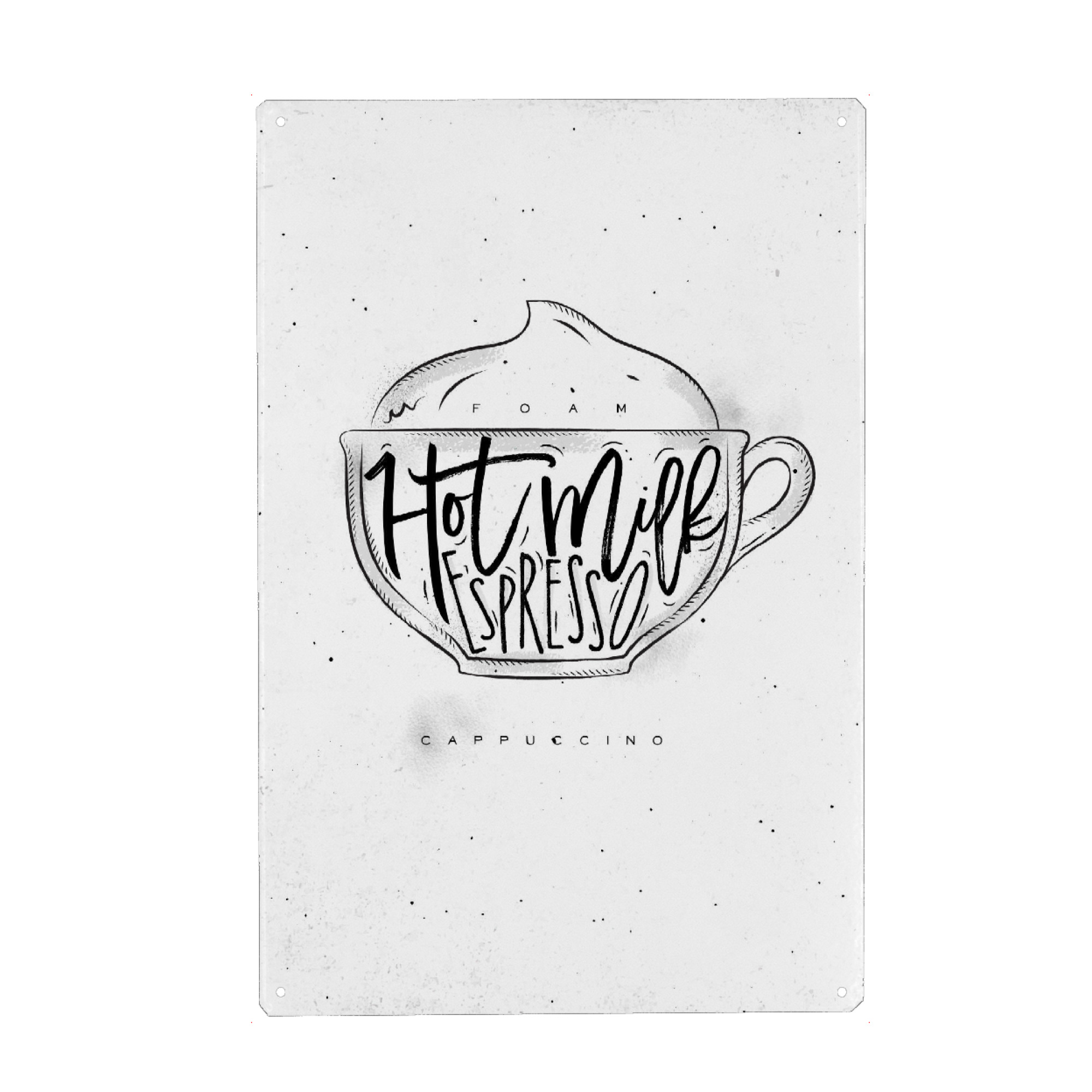 Holzbild "Cappuccino Cup" artboxONE - Essen & Trinken,Schwarzweiß