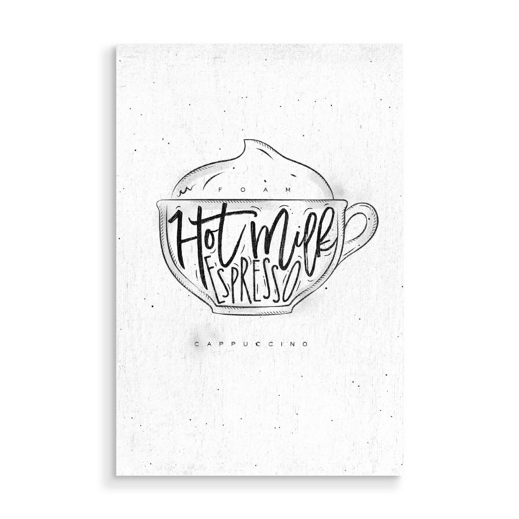 Holzbild "Cappuccino Cup" artboxONE - Essen & Trinken,Schwarzweiß