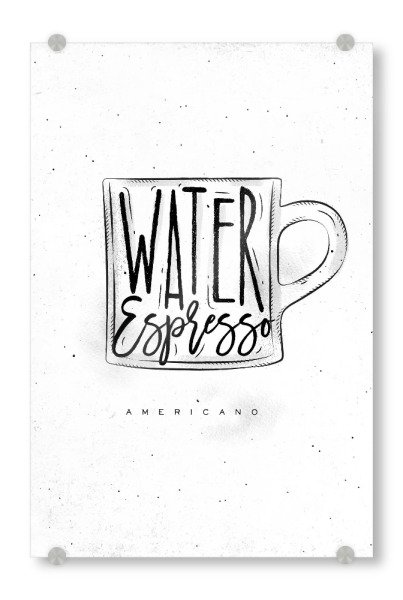 Acrylglasbild "Americano Cup coffee" artboxONE - Essen & Trinken,Schwarzweiß