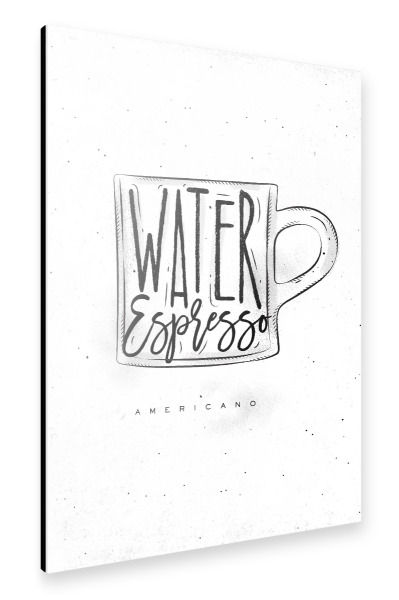 Alu-Dibond "Americano Cup coffee" 30x20 cm artboxONE