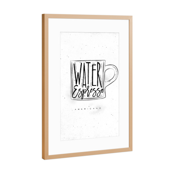 Poster mit Rahmen Kupfer "Americano Cup coffee" artboxONE - Essen & Trinken,Schwarzweiß