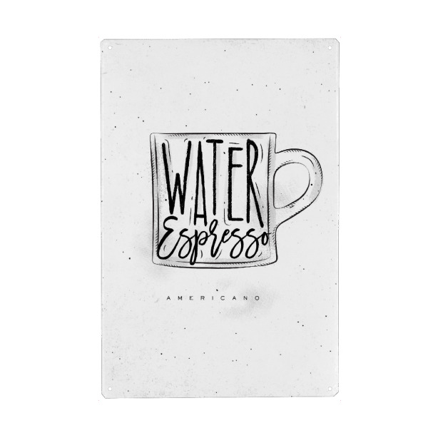 Metall Poster "Americano Cup coffee" artboxONE - Essen & Trinken,Schwarzweiß