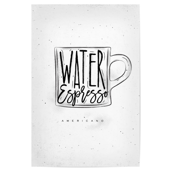 Poster "Americano Cup coffee" artboxONE - Essen & Trinken,Schwarzweiß