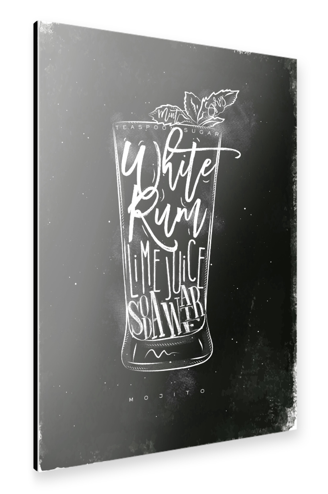 Alu-Dibond "Mojito cocktail chalk" 75x50 cm artboxONE