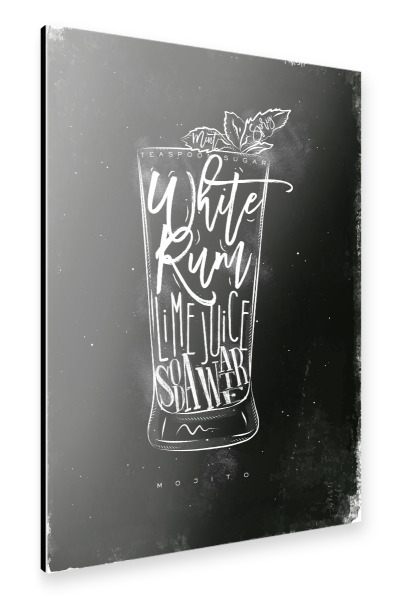 Alu-Dibond "Mojito cocktail chalk" 30x20 cm artboxONE