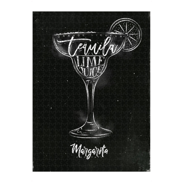 artboxONE Puzzle "Margarita cocktail chalk" artboxONE - Schwarzweiß,Essen & Trinken / Alkohol