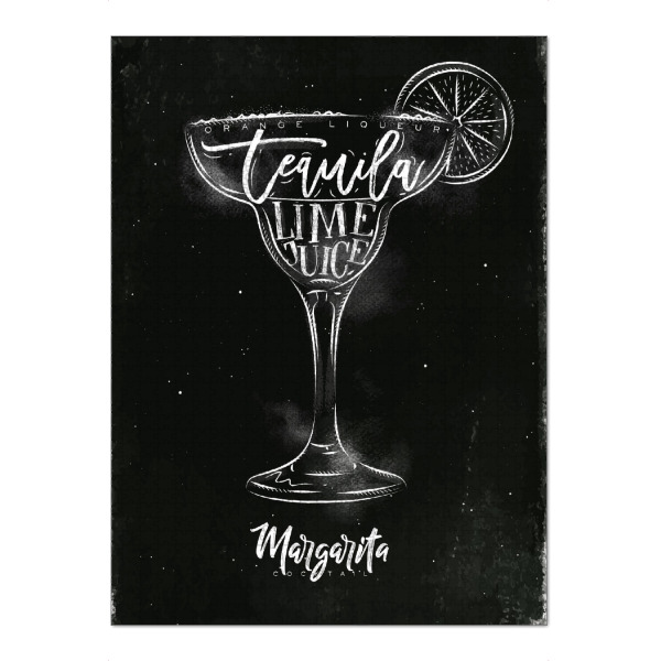 Puzzle Ravensburger "Margarita cocktail chalk" artboxONE - Schwarzweiß,Essen & Trinken / Alkohol