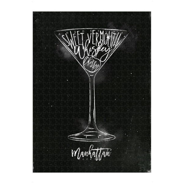 artboxONE Puzzle "Manhattan cocktail chalk" artboxONE - Schwarzweiß,Essen & Trinken / Alkohol
